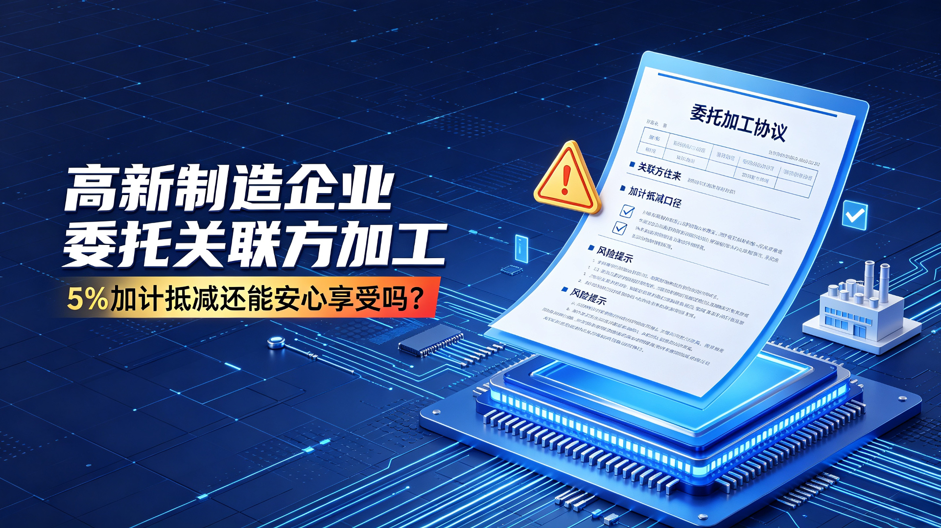 高新制造企业委托关联方加工  5%加计抵减还能安心享受吗？